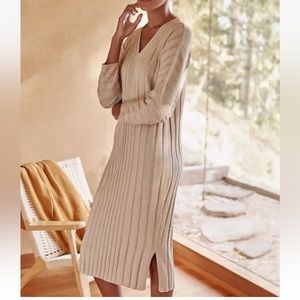 Garnet Hill Cream Midi Dress